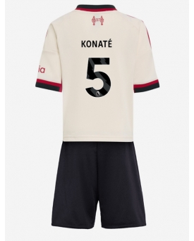 Billige Fotballdrakt Liverpool Ibrahima Konate #5 Replika Bortedraktsett Barn 2025-26 Kortermet (med bukser)